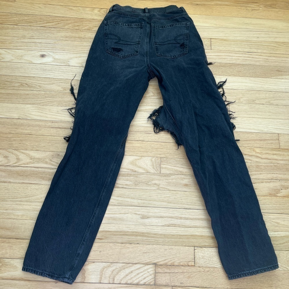 American Eagle Outfitters Black Baggy Jeans Size 0 - Picture 4 of 8